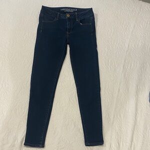 American Eagle Outfitters Women's Dark Blue Skinny (Jeggings) Jeans